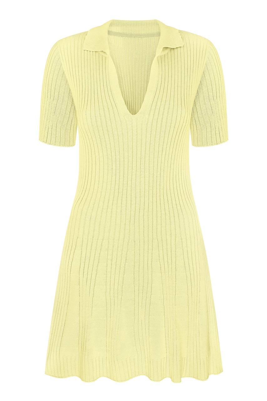 Knitted viscose polo dress - Image 6