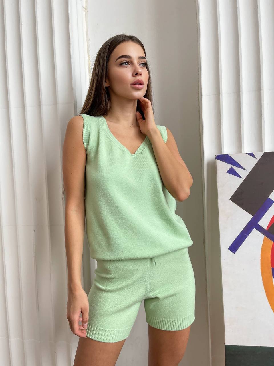 Knitted suit with vest - Image 3