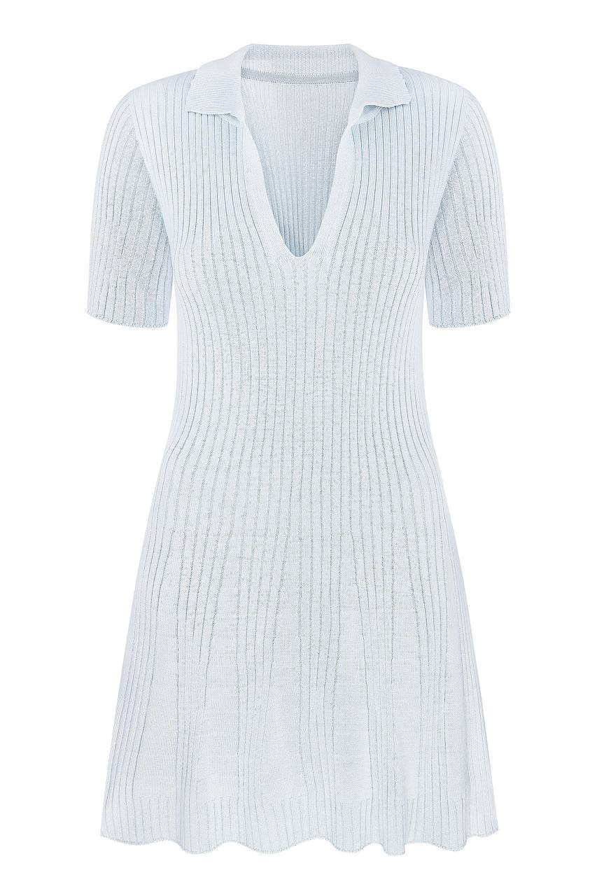 Knitted viscose polo dress - Image 5