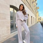 Ruche knitted suit