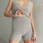Knitted Teddy suit with shorts