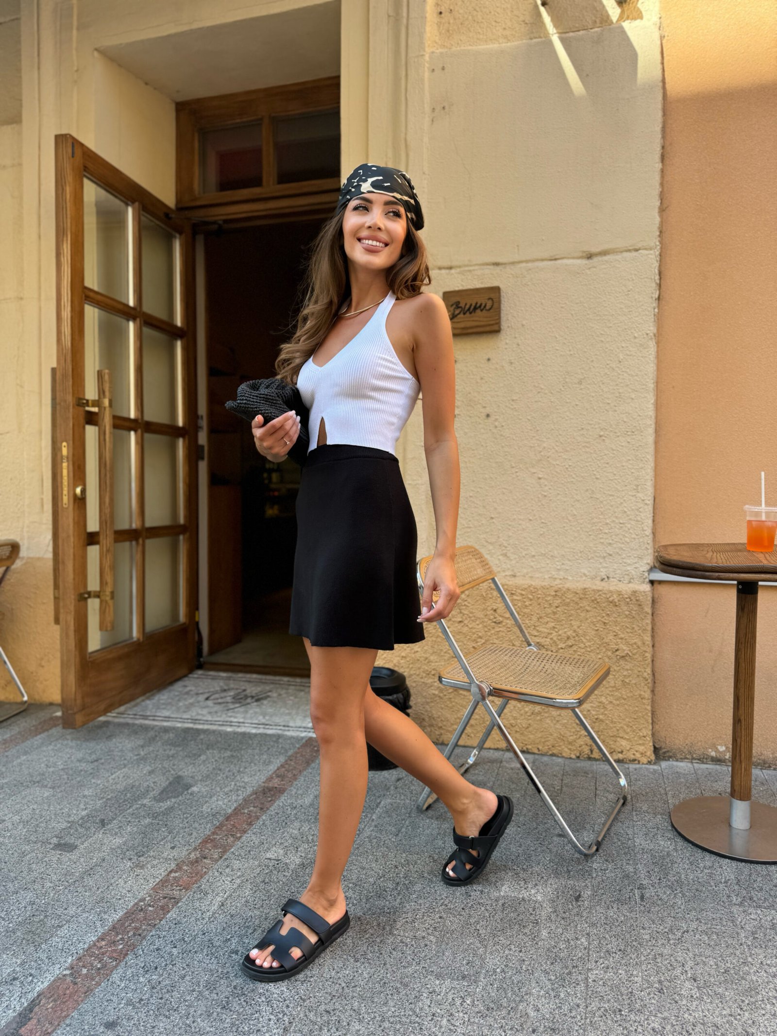 Knitted viscose top with slit - Image 6