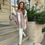 Ruffled checkered shirt